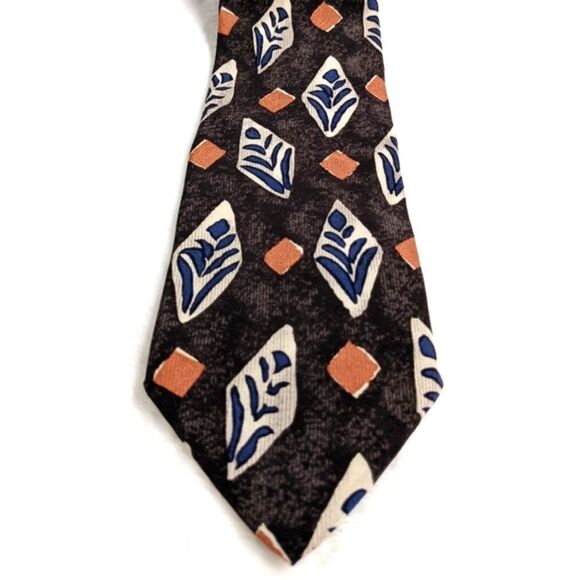 Vintage Men's 100% Silk Vintage Tie - Abstract Motif by Chez Roffe - Picture 6 of 13